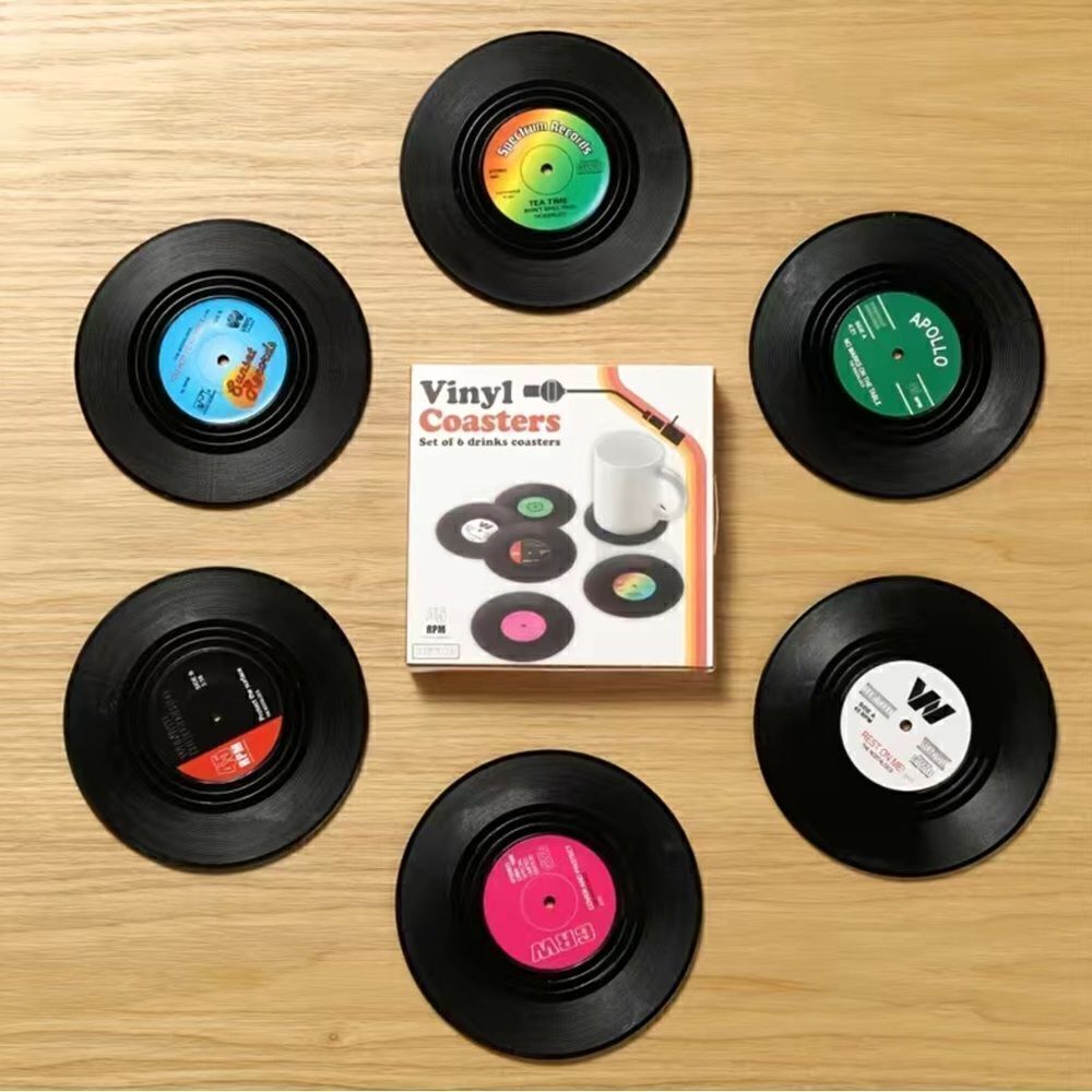 Vinyl Record Coaster Set - Picture 4 of 6
